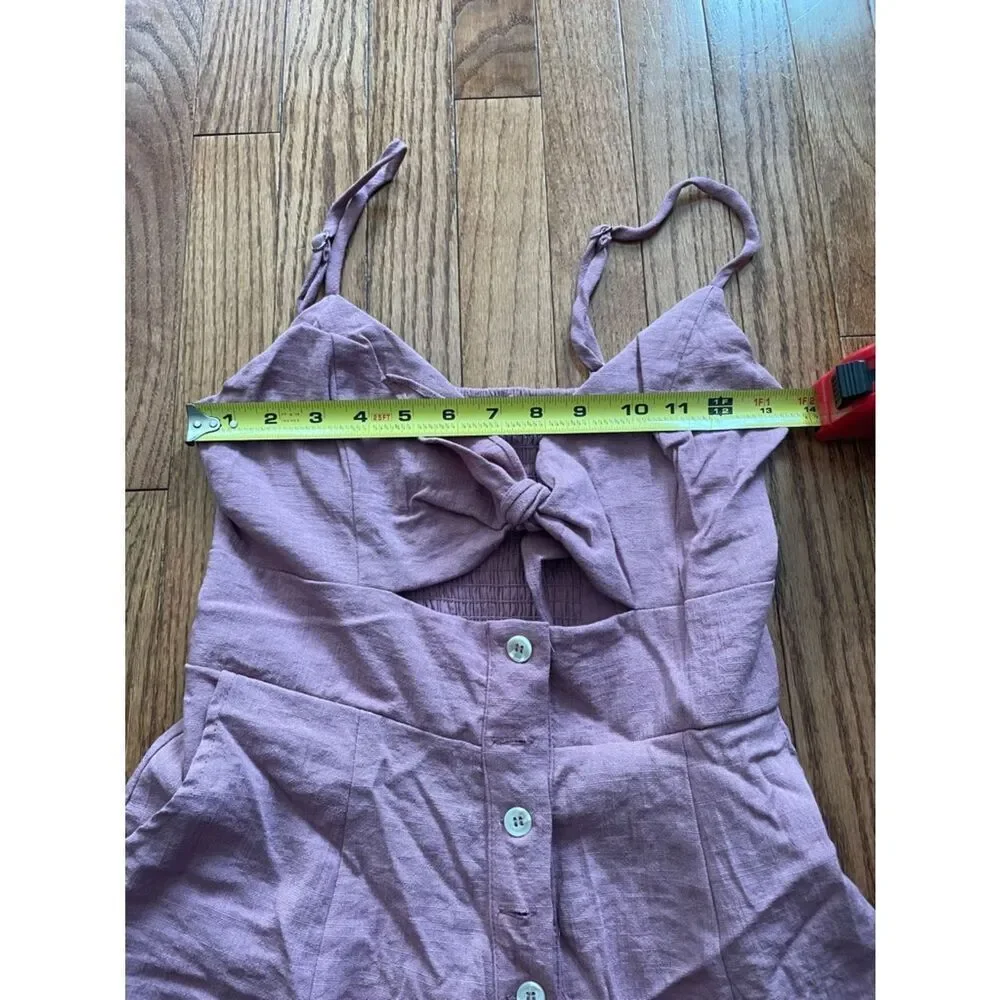 Majorelle Andrea Mauve Linen Tie Front Linen Romper Women’s Sz XS